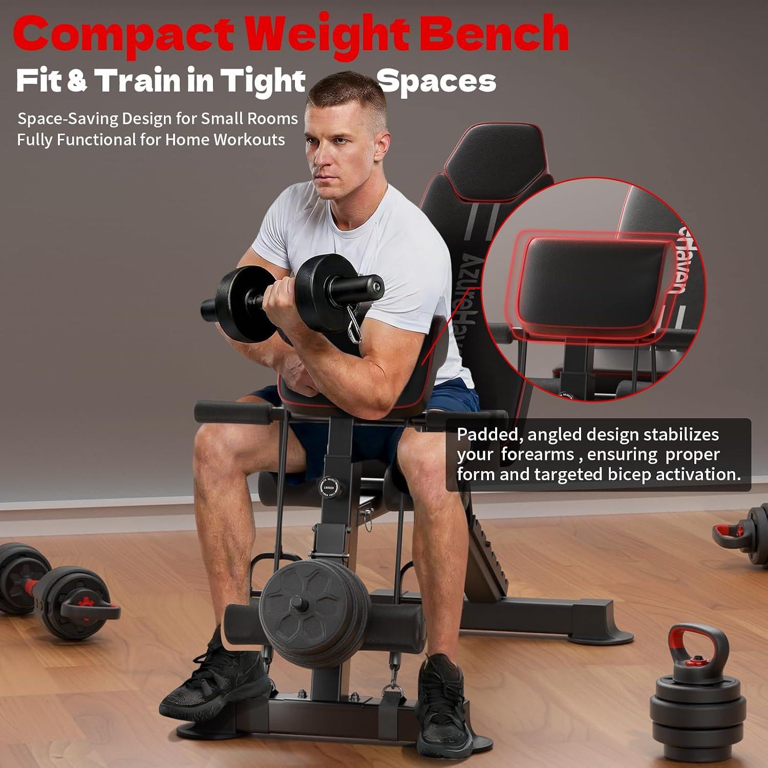 Adjustable Weight Bench, Foldable Incline Decline Flat Workout Bench for Home Gym Full Body Dumbbell Exercise, 660LBS