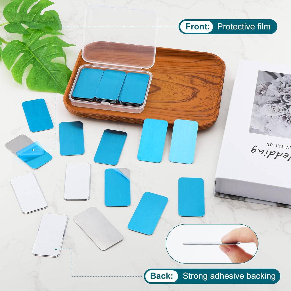 Metal Plates for Magnets 28 Pcs Adhesive Magnetic Mounts