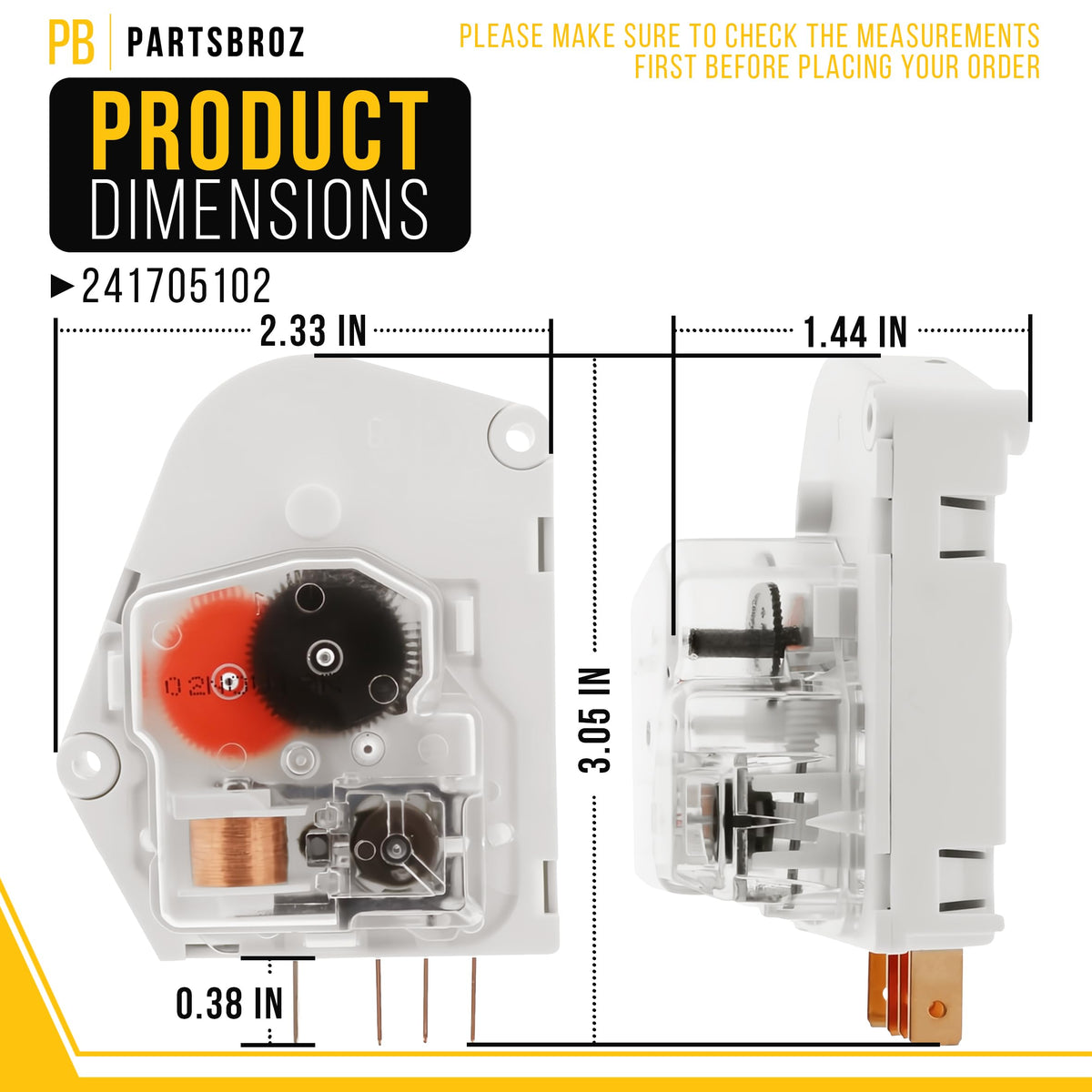 Refrigerator Defrost Timer for Frigidaire FFTR1821QS9B
