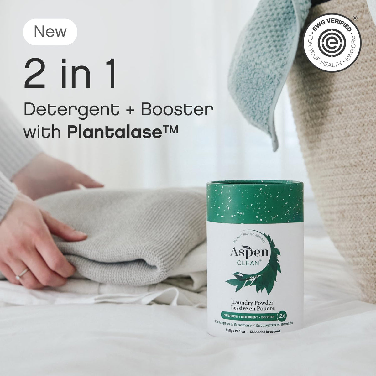 Laundry Powder + Booster 2-in-1 | Eucalyptus | 55 Loads