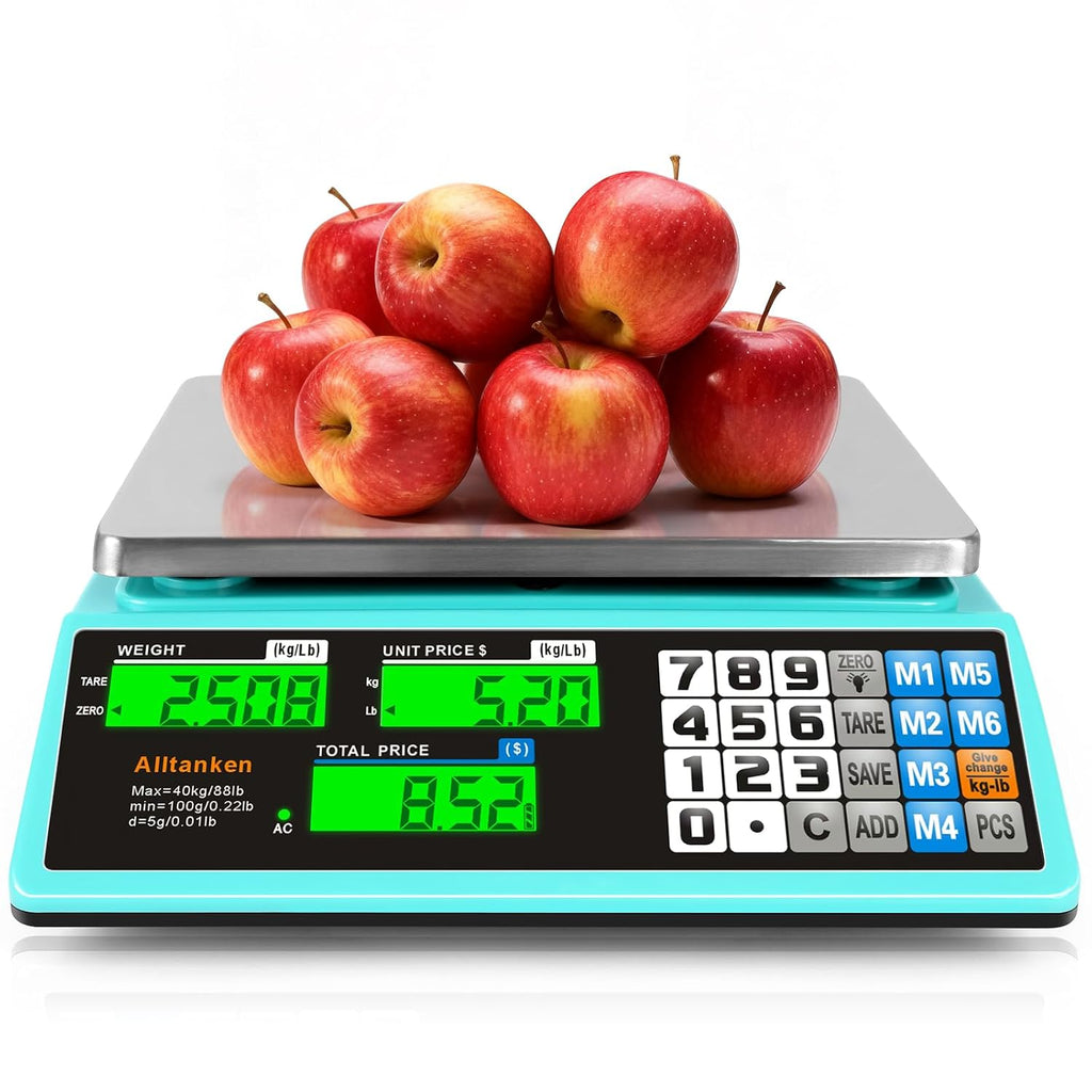 88lb/40kg Commercial Food Scale, Digital Price Computing Scale