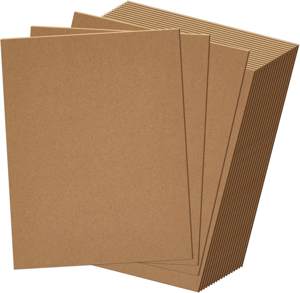 20 Pack 8.5x11 Chipboard Sheets, 80PT Kraft Cardboard for Shipping