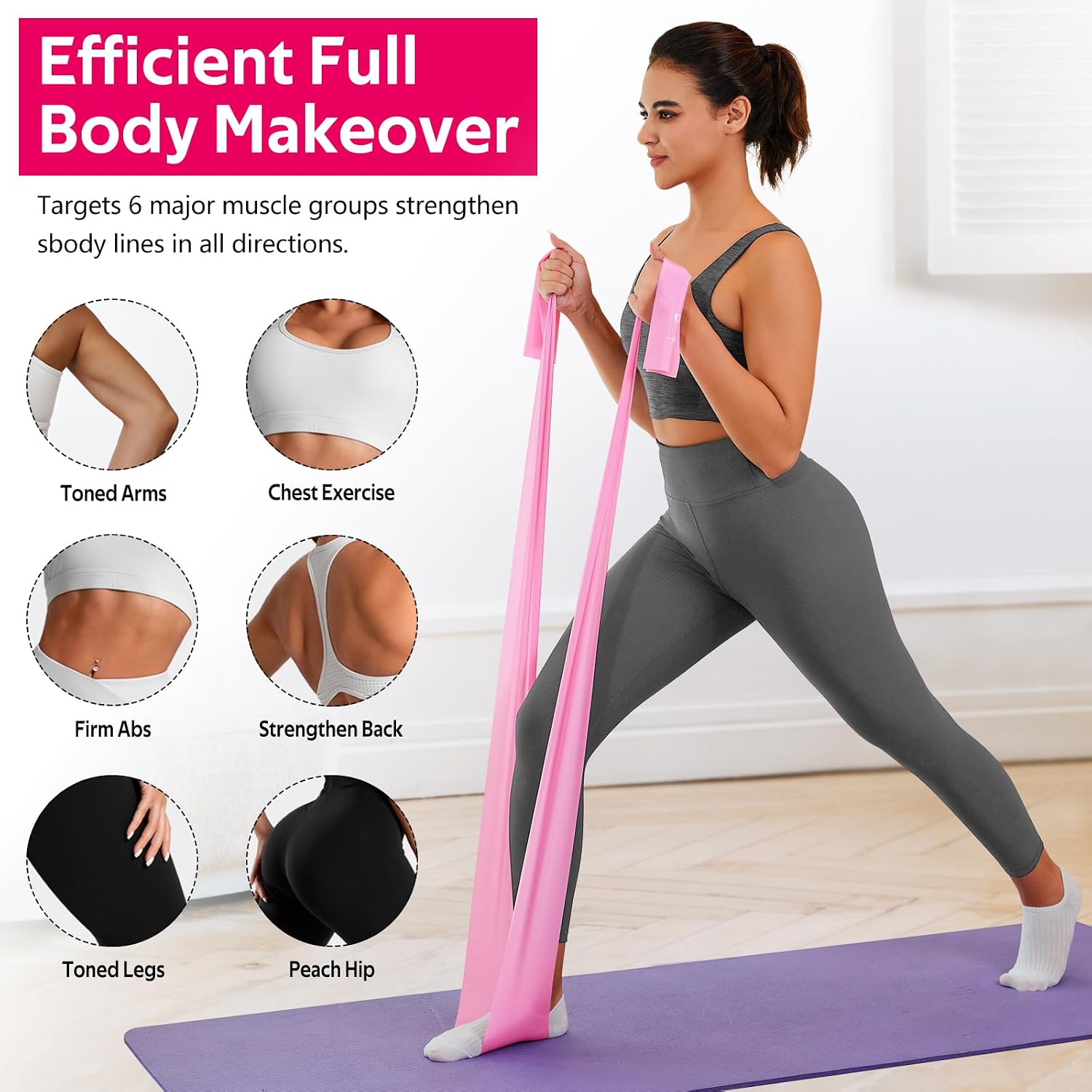 Resistance Bands for Working Out, Exercise Bands for Women and Men, Workout Bands for Physical Therapy, Stretch