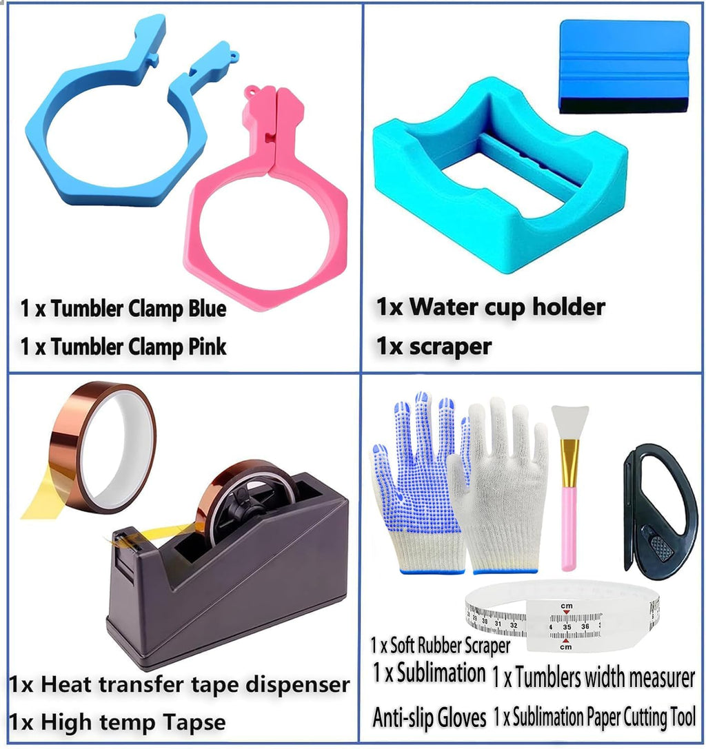 Sublimation Blanks Tumbler Clamp Tool, for 20 Oz Sublimation Blanks, Heat Resistant Gloves, Heat Tape Sublimation