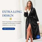 Women's Plush Hooded Robe Bathrobe-Fast Warmth for Home