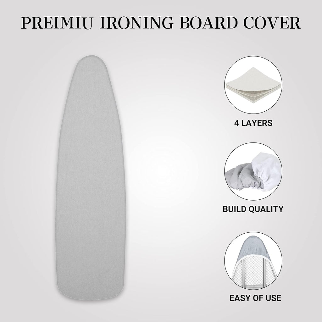 Ironing Board Cover and Pad | 100% Cotton Cover with Padding Standard Size with Aluminum Coating | Heat-Reflective