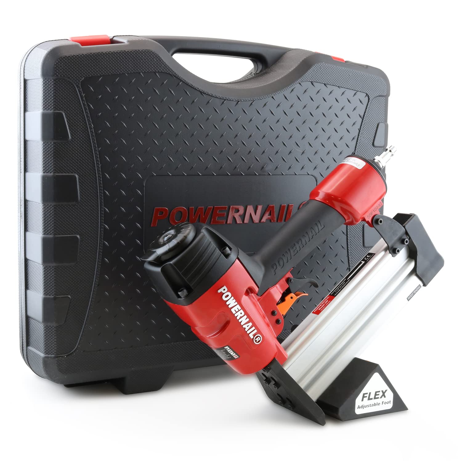 50F Pneumatic Trigger Pull 18 Gauge L-Cleat Flooring Nailer (Installs 3/8" to 3/4" Hardwood & Engineered)