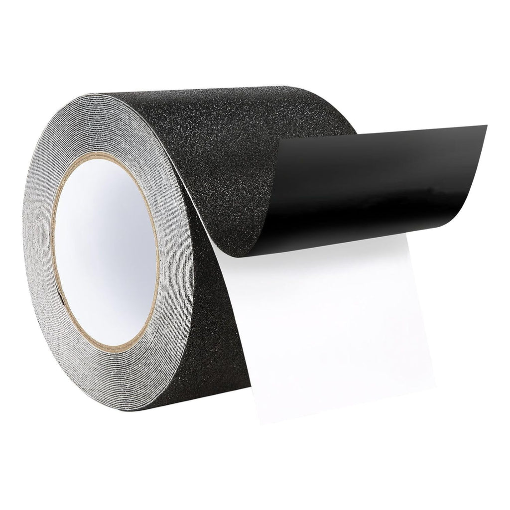 80-Grit PVC Anti-Slip Tape 35ft x 4in Black Aluminum Oxide Stair Treads