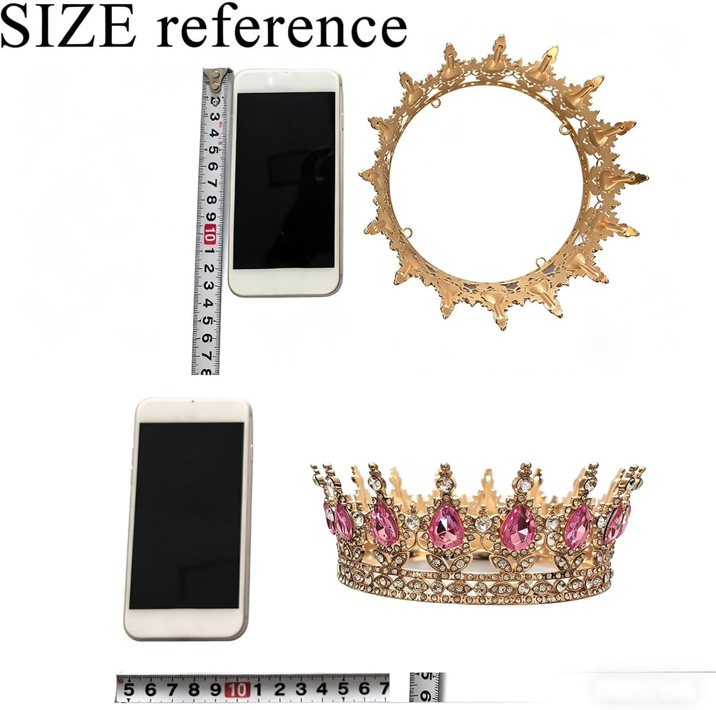 Rhinestone Queen Crown with Sash Women's Tiara Costume Headwear Crown for Women