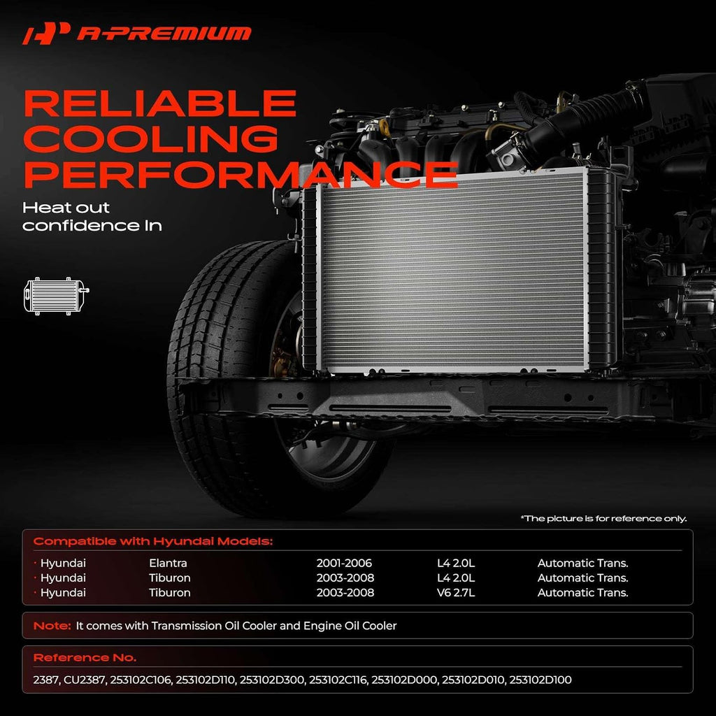 A-Premium Engine Coolant Radiator Assembly with Oil Cooler