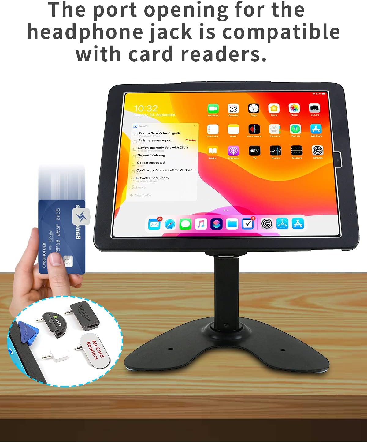 Desktop Wall Mount Anti-Theft Security Kiosk POS Stand Holder Enclosure for 2022 2021 2020 2018 iPad Pro 12.9", Flip