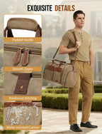 Canvas Duffle Bag for Travel 65L Expandable, Brown