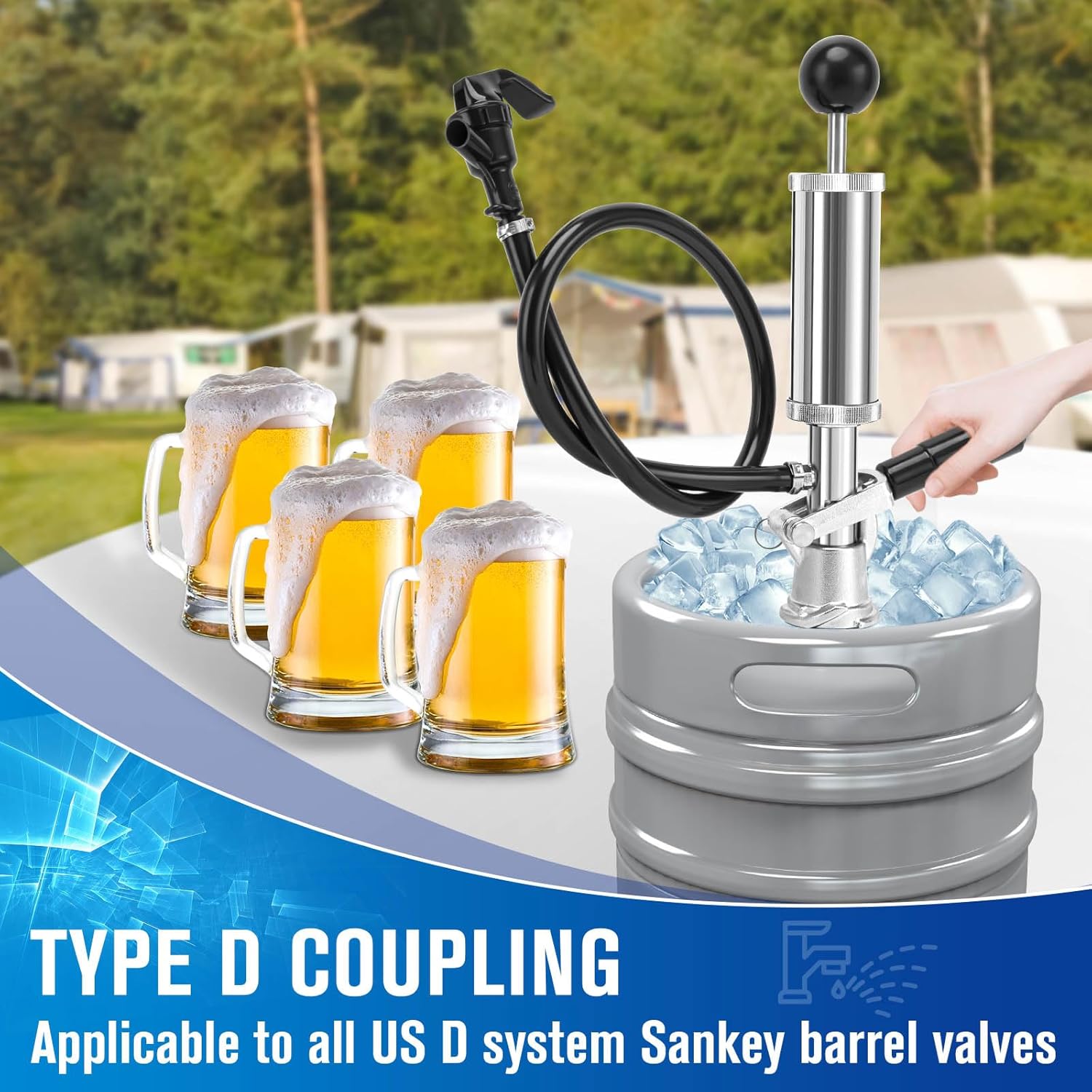 Keg Party Pump, 4" Keg Tap Kit Keg Pump Taps