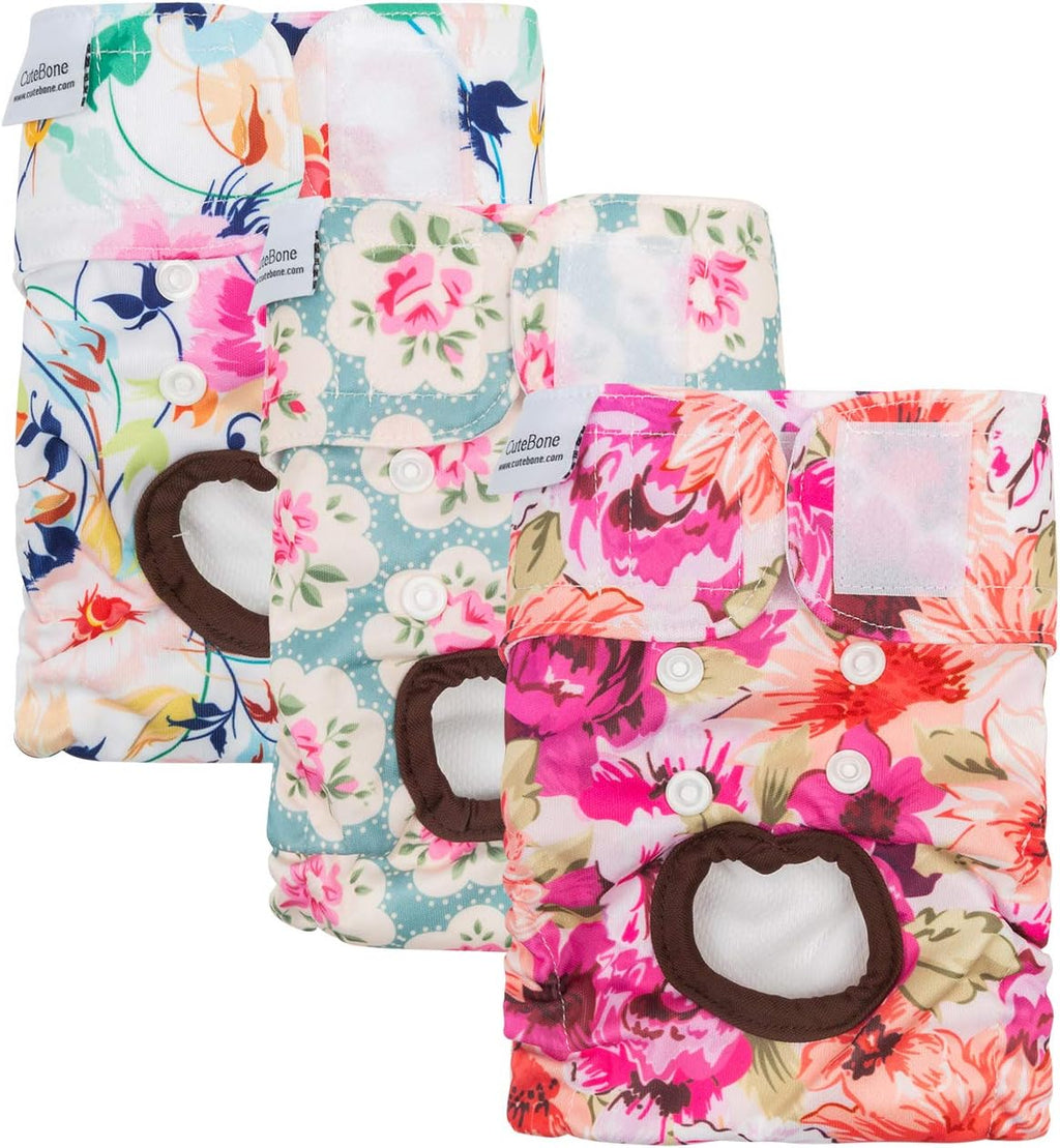 Dog Diapers Female Washable Small Medium Large 3 Pack Reusable Doggie Diapers Puppy Period Pants for Doggy Heat Cycle