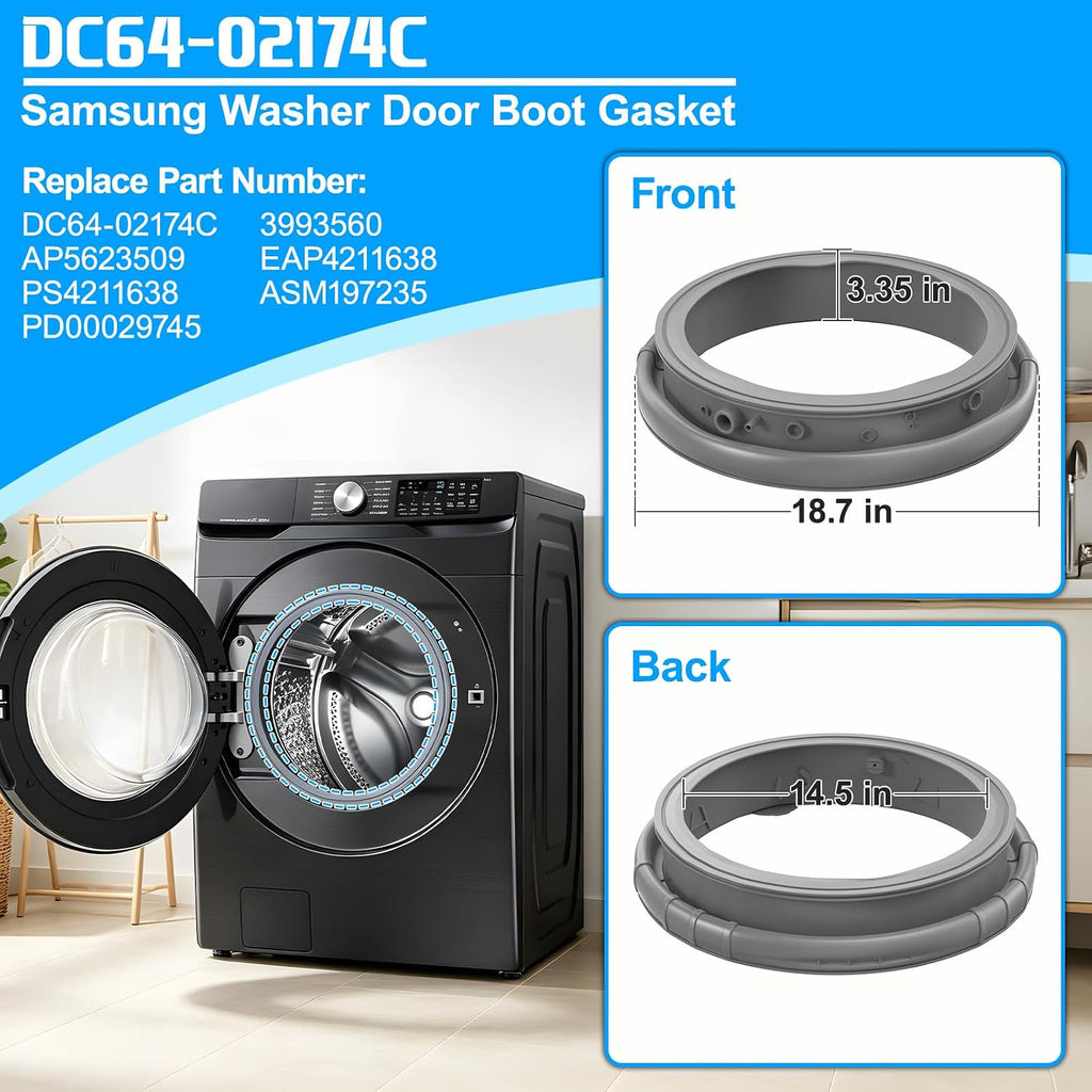 UPGRADED DC64-02174C WF45H6300AW Washer Door Boot Seal for Samsung Washer