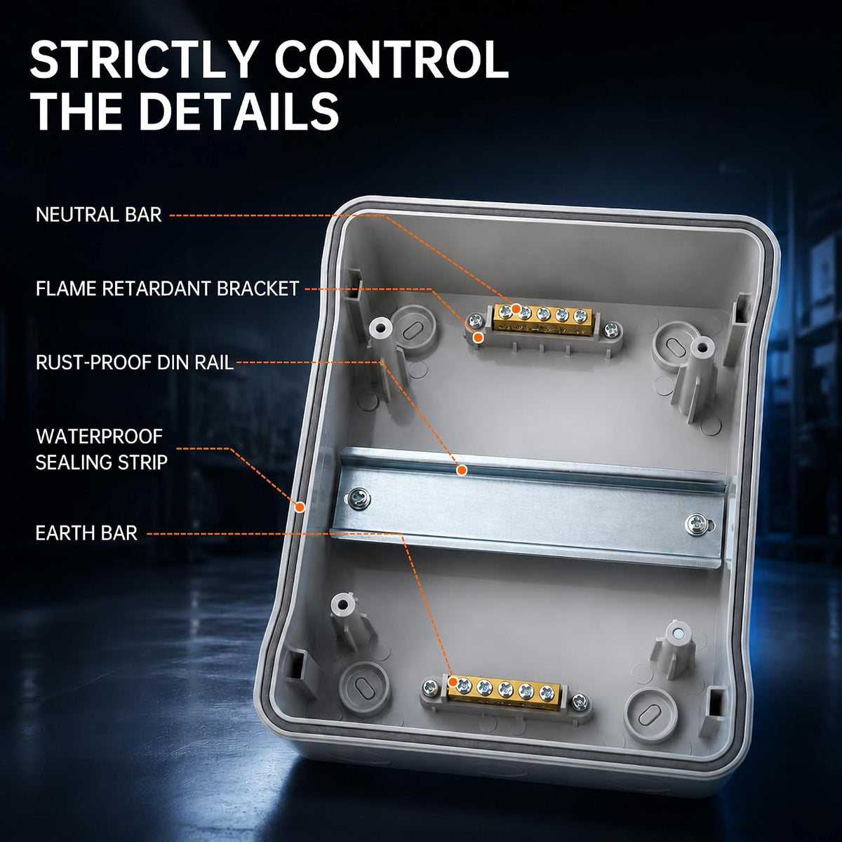 4-Way Din Rail Enclosure | Outdoor Electrical Box IP65 Waterproof
