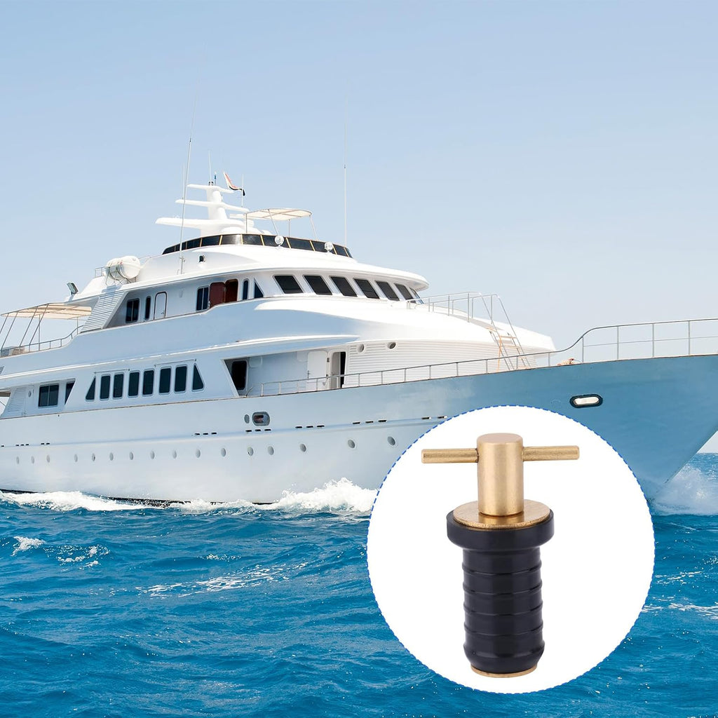 2pcs T-Handle Boat Plug Brass Marine Drain Plugs