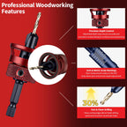 Keewaki 10PCS Countersink Drill Bit Set for Wood with Depth Stop & Case