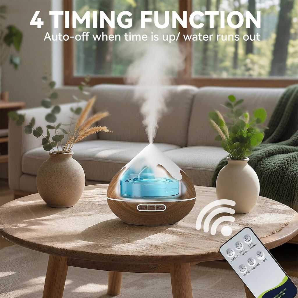 500ML Essential Oil Diffuser, Ultrasonic Aromatherapy Diffuser with Remote Control, Air Diffusers for Home Office