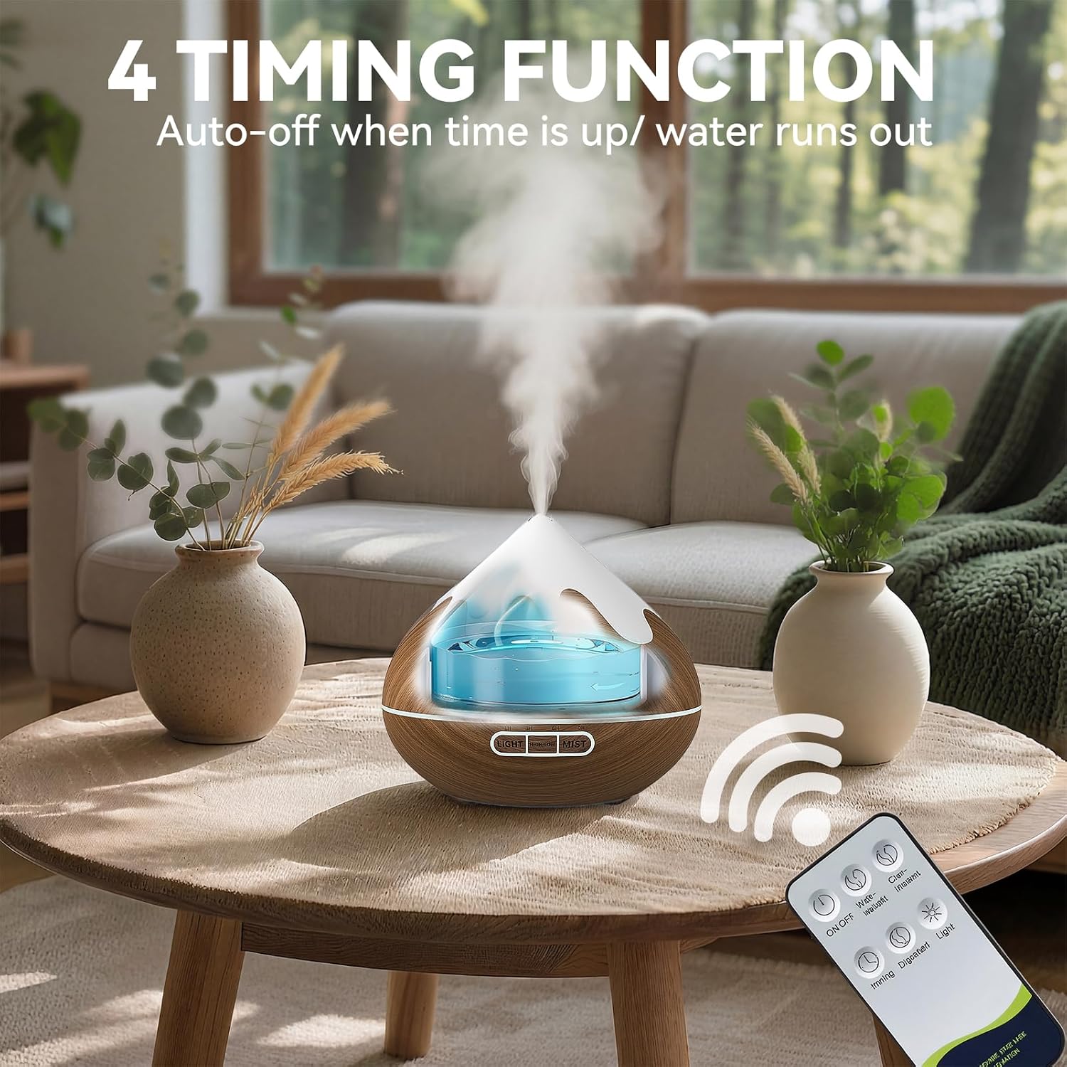 500ML Essential Oil Diffuser, Ultrasonic Aromatherapy Diffuser with Remote Control, Air Diffusers for Home Office
