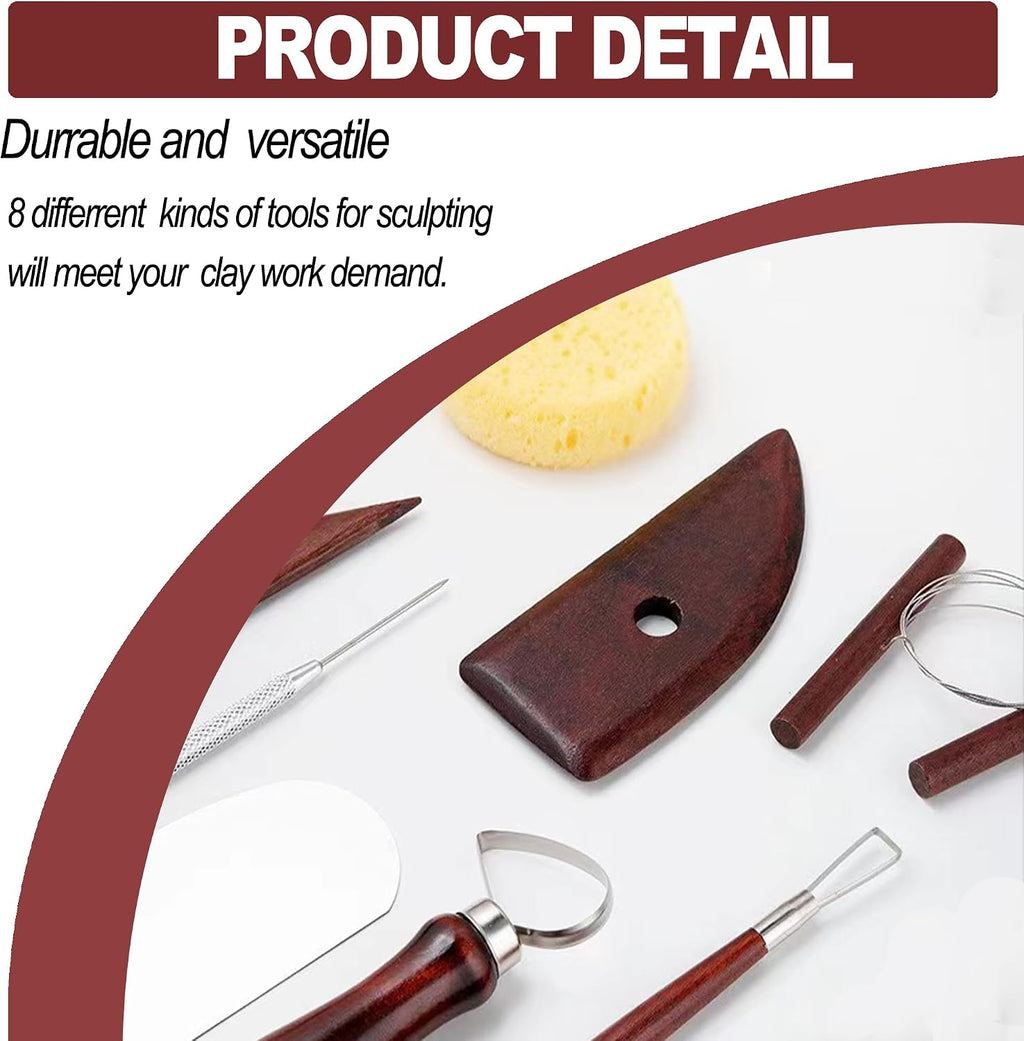 8-Piece Clay Sculpting Tools Set Perfect for Polymer Air Dry Modeling Clay Beginners & Professionals Ideal for DIY