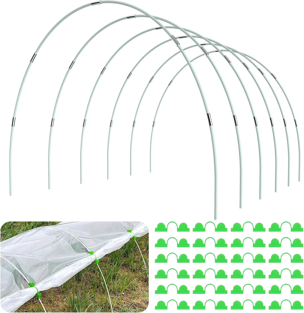 Greenhouse Hoops for Raised Beds, 36pcs Rust-Free Fiberglass Garden Hoops Grow Tunnel Wide, 8FT Heavy Duty Plant