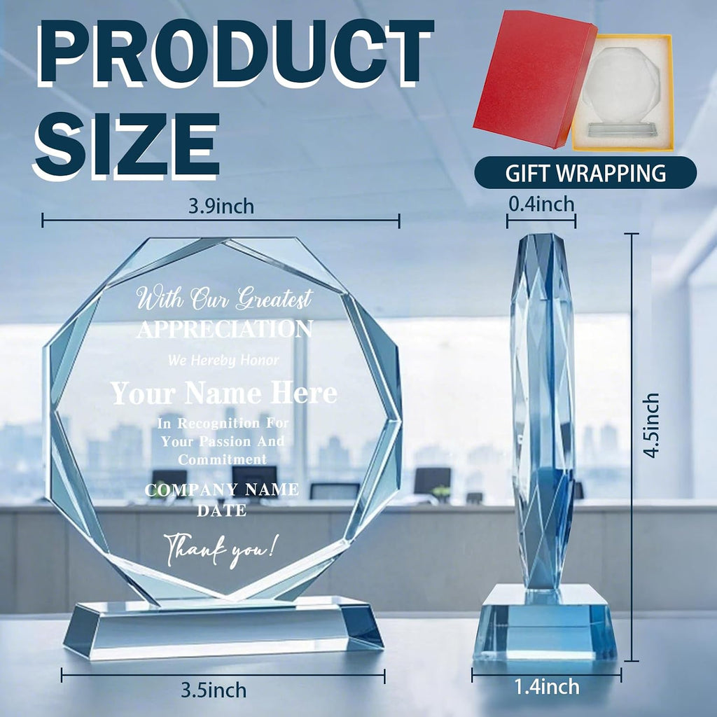 Personalized Trophy Award - Plaques Personalized Engraved - Custom Crystal Awards and Trophies for Employee