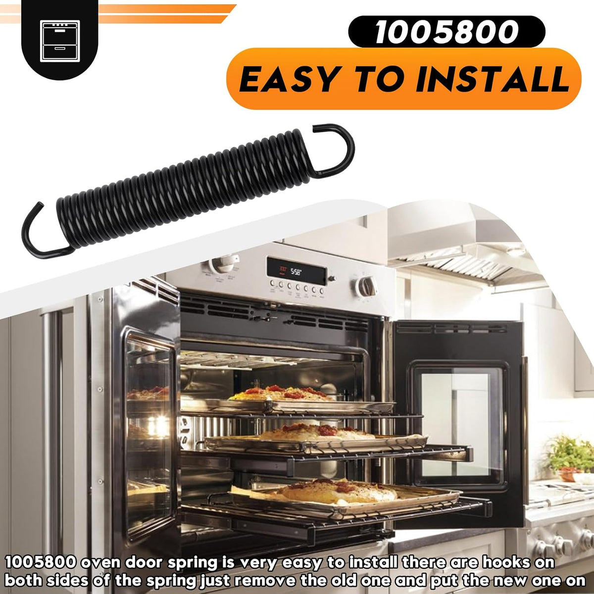 2 Pack 1005800 Oven Door Spring for Garland/Spirit/KitchenAid Stoves