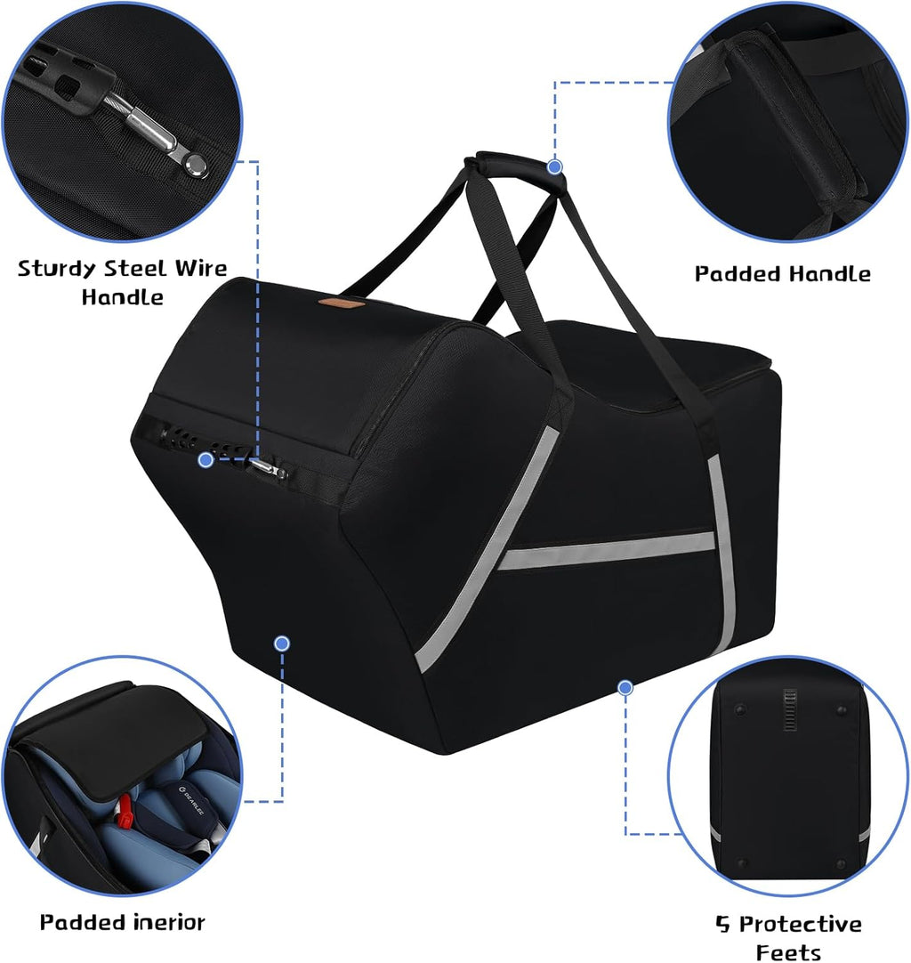 Infant Car Seat Travel Bag for Airplane Compatible with All Nuna Pipa Car Seat and Base,Chicco KeyFit 30 and Base