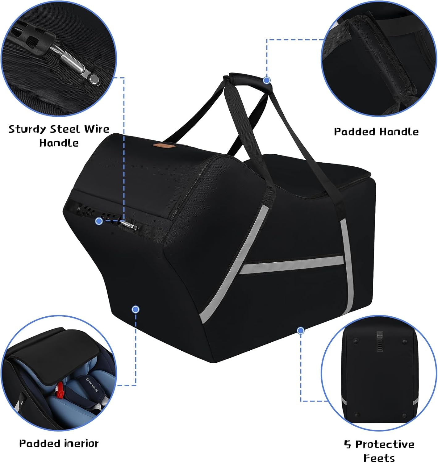 Infant Car Seat Travel Bag for Airplane Compatible with All Nuna Pipa Car Seat and Base,Chicco KeyFit 30 and Base