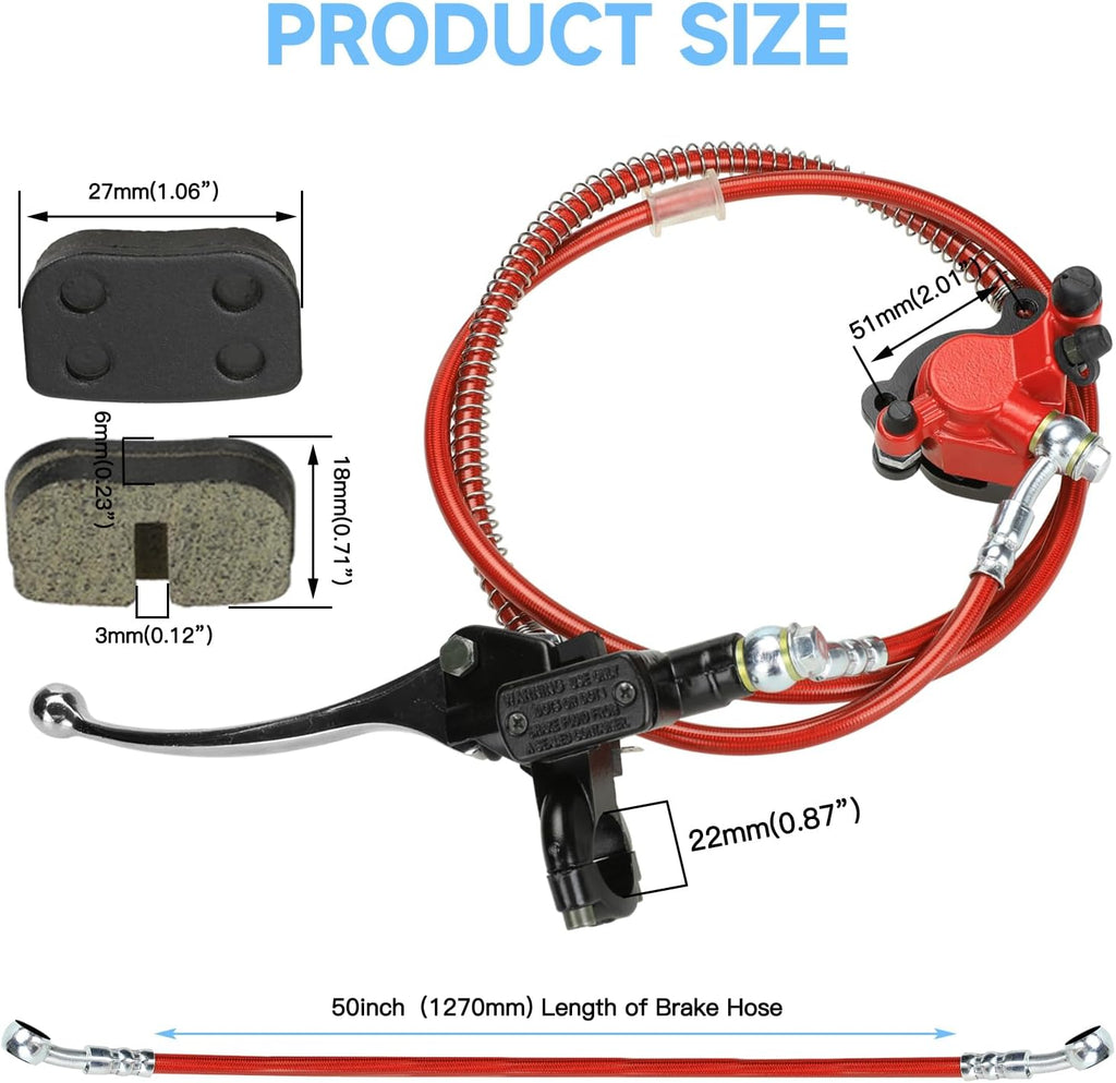 Mini Bike Hydraulic Disc Brake Kit for Baja DB30 with Brake Pad Part | Mini Bike Hydraulic Brake Kit with 180mm Brake