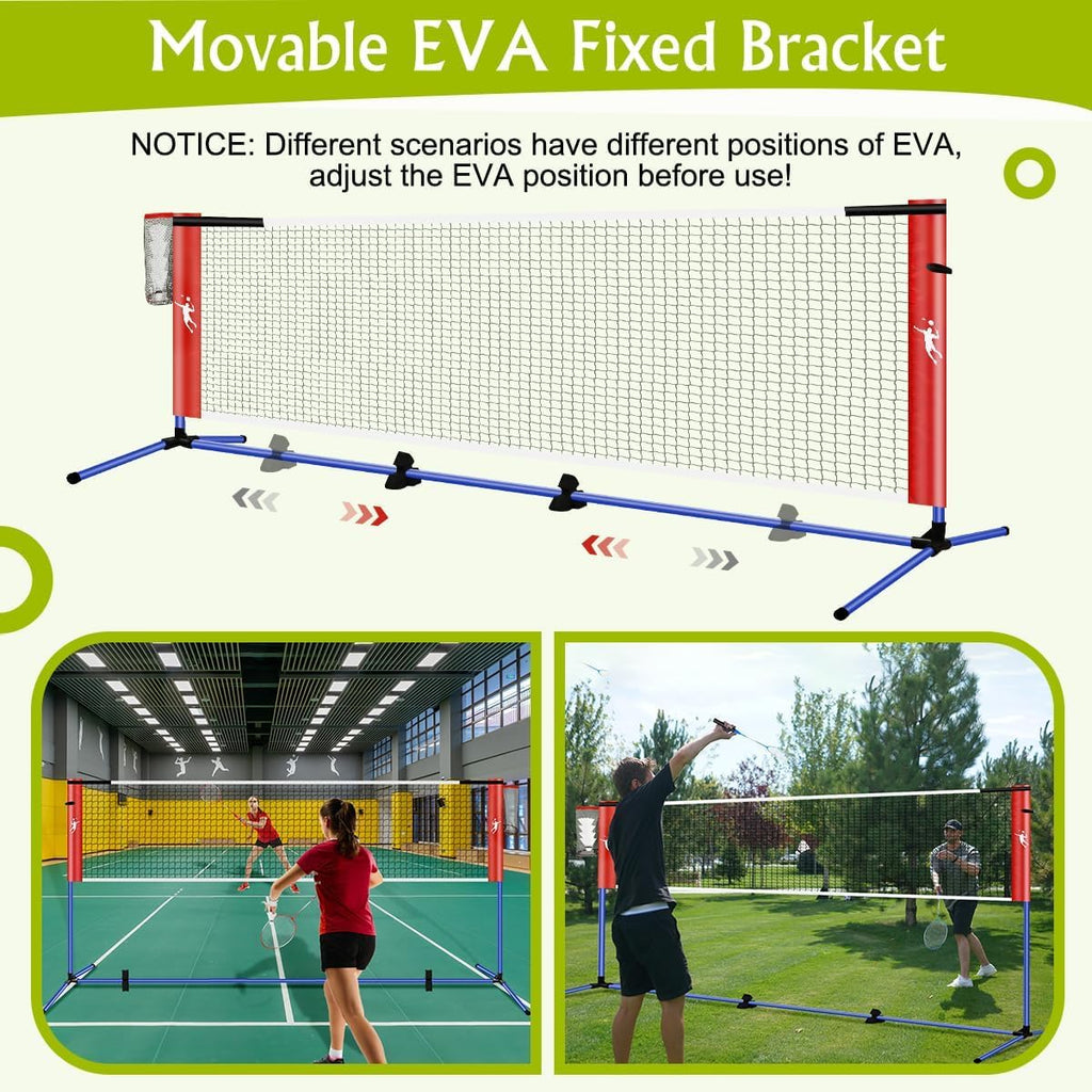 Pickleball Badminton Net Set for Backyards, All-in-One Portable Volleyball Combo Set with Adjustable Net, Volleyball