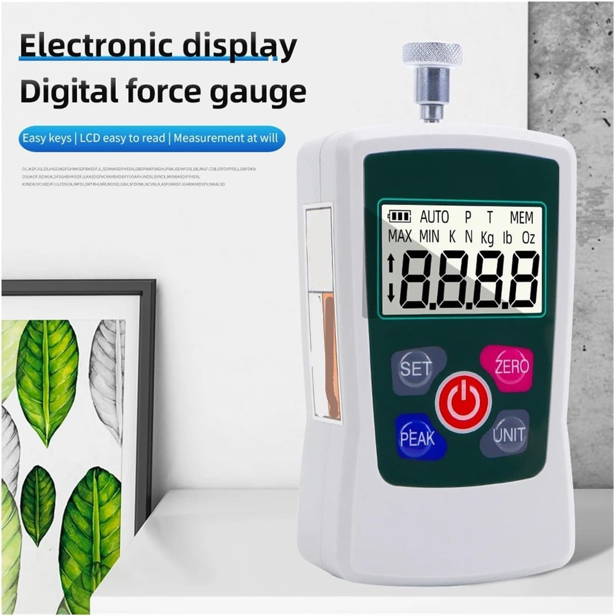 Digital Force Gauge, Digital Force Gauge Spring Push Pull High Precision Measuring Instrument Sensor Dynamometer,30