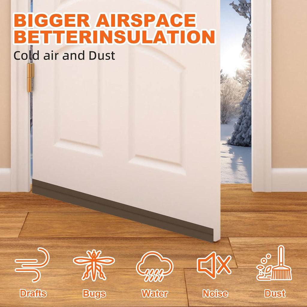 Door Draft Stopper, Door Sweep for Bottom of Door, Weather Stripping Door Seal Gap Filler Bottom Blocker Soundproof