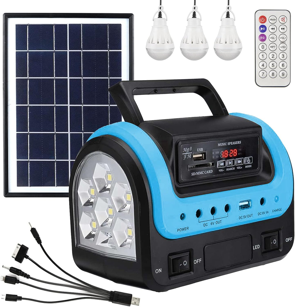 Portable Solar Generator with Panel,Small Power Station for Camping | Compact solar power station with LED lights and