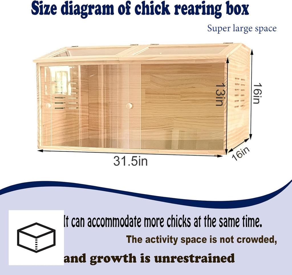 Brooder Box for Chicks,Quail cage,Baby Chicken Supplies,Includes Chicken coop Heater/Quick Installation Tool/Feeding