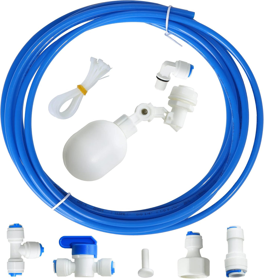 1/4 inch Tube Float Valve Kit for RO Water Reverse Osmosis System, Blue