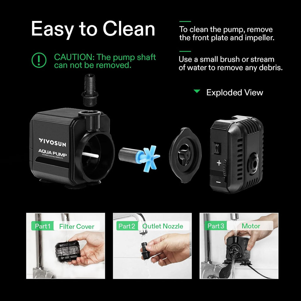 VIVOSUN 130GPH Submersible Fountain Water Pump for Pond, Aquarium, Statuary