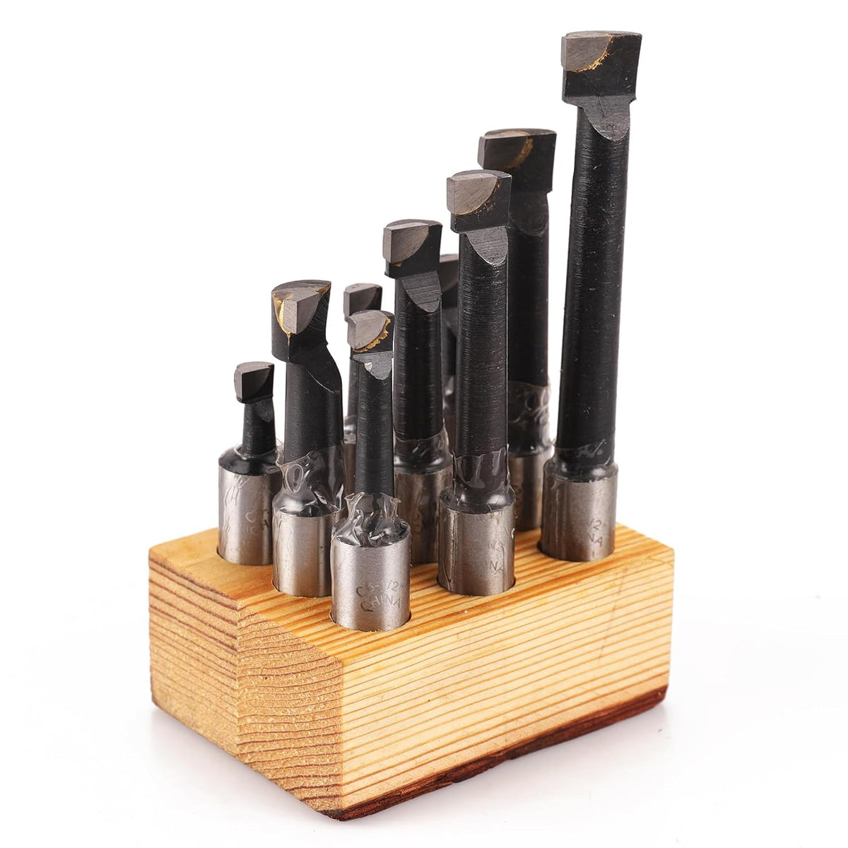 9-Piece 1/2" Boring Bar Set - C6 Carbide Tipped Lathe Tools Kit