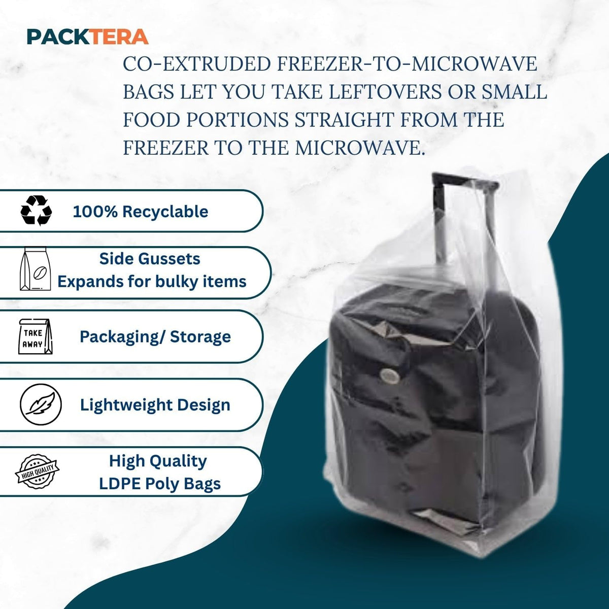 12" X 6" X 24" Gusseted Poly Bags Clear LDPE 0.75 Mil Thickness (Pack of 100) Open Top Food Safe Flexible Plastic