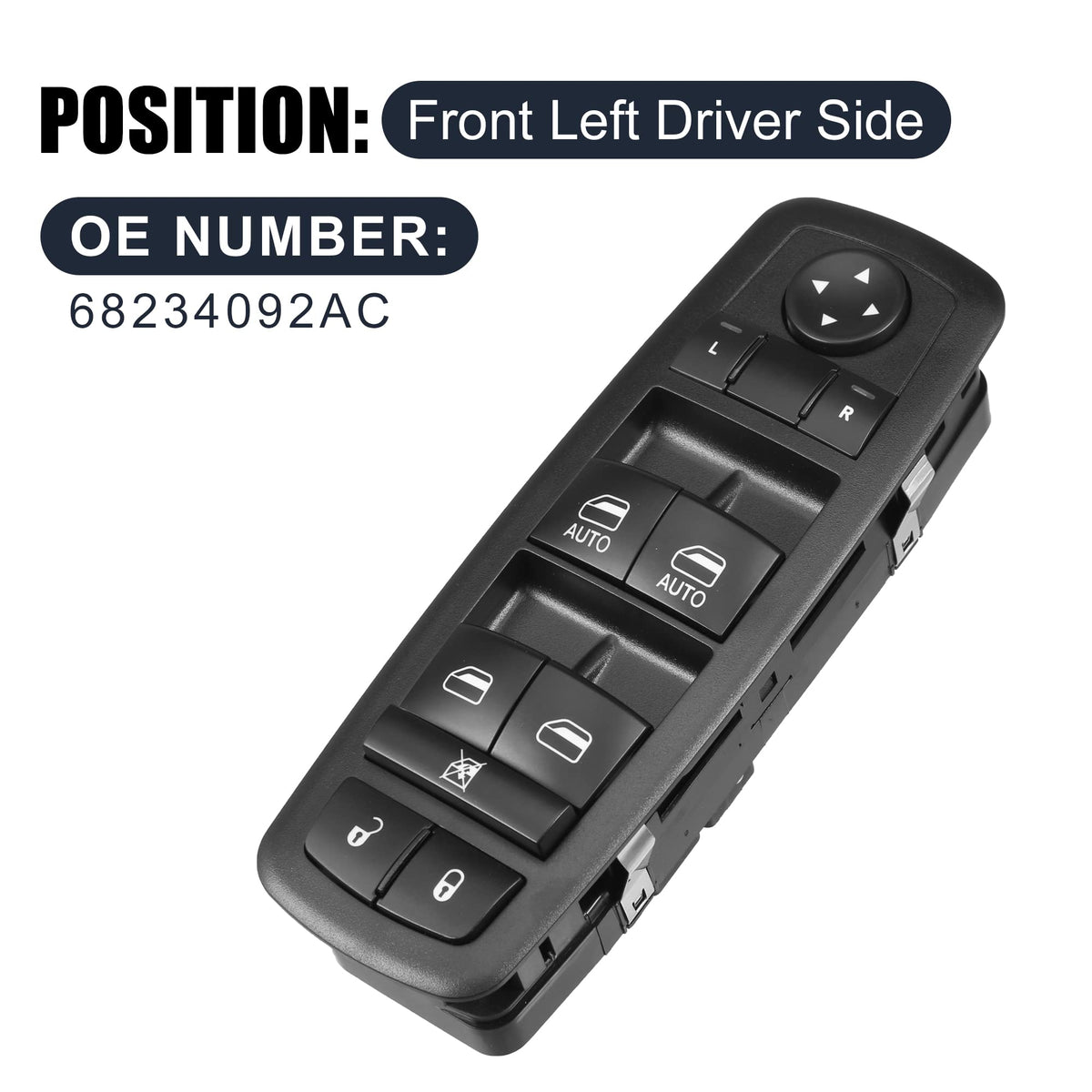 X AUTOHAUX 68234092AC Front Left Driver Side Car Power Window Switch
