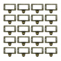 20 Pack Apothecary Card Catalog Drawer Pulls with Label Holder