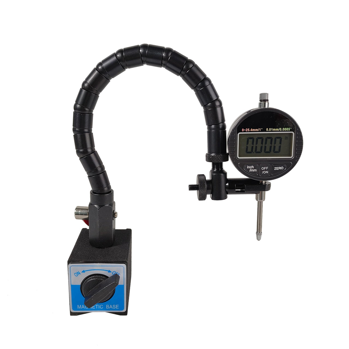 HFS Flexible Dial Indicator Magnetic Base Stand, 176 lb/ (80 kg) Pull