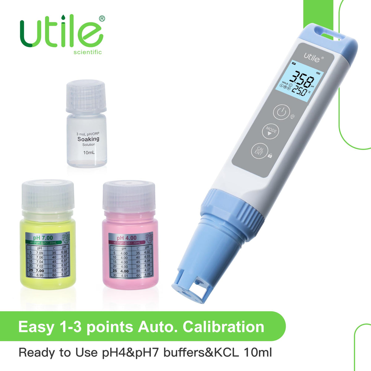 Utile Pocket pH Meter Pro, ±0.01 Accuracy pH Tester Kit