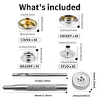 Snap Button, 15mm Snap Fasteners Kit, 320PCS