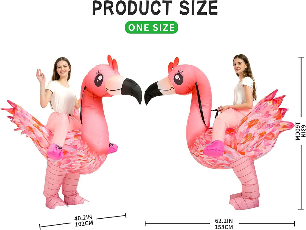 Halloween Inflatable Costume Adult,Blow Up Ride On Flamingo Suit Men Women