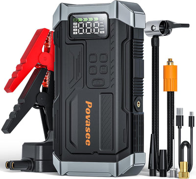 [2026NEW Model] 5000A Jump Starter with Air Compressor,Car Jumper Starter Portable with 150PSI Tire Inflator 12V Jump