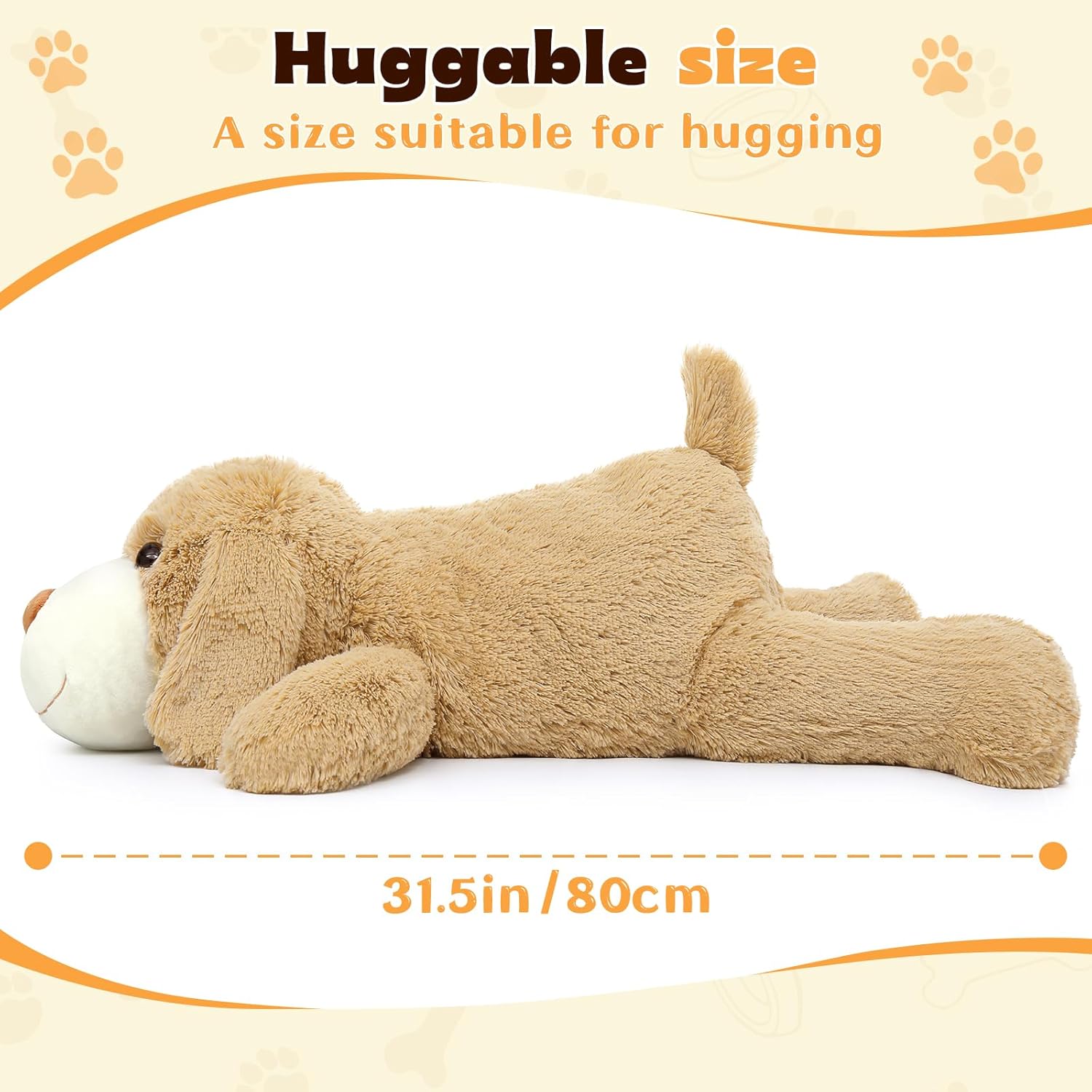 31" Giant Dog Stuffed Animal, Large Dog Plush Stuffed Golden Retriever, Soft Floppy Big Puppy Stuffed Animal Plush