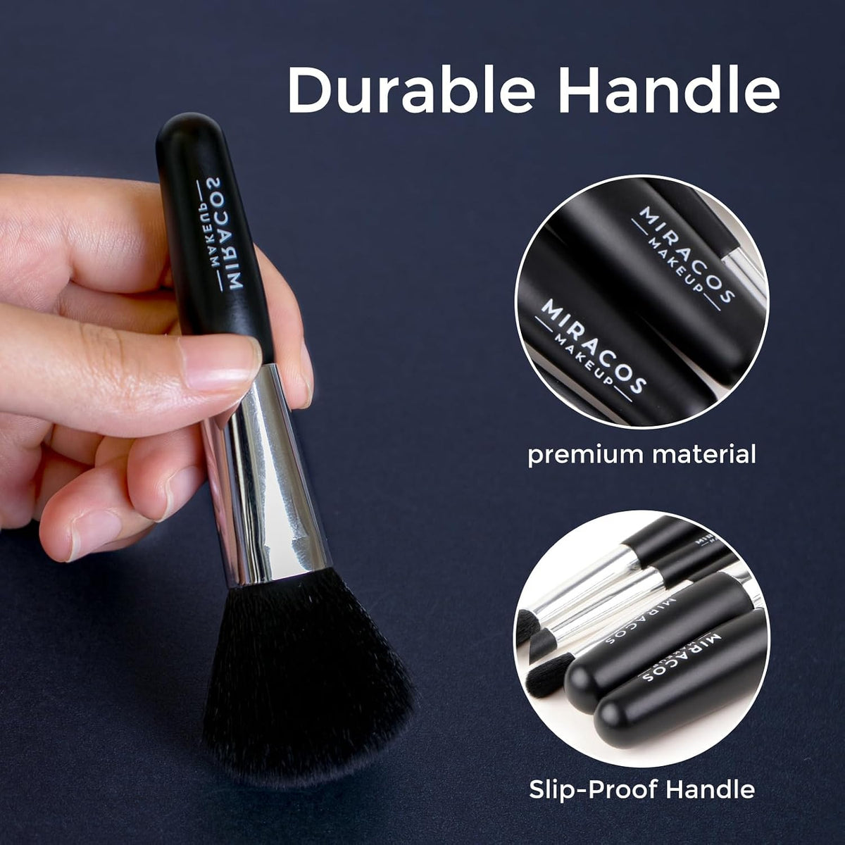 Mini Travel Makeup Brushes Set, 5Pcs Double Ended Portable Cosmetic Brushes Kit with Storage Pouch for Foundation