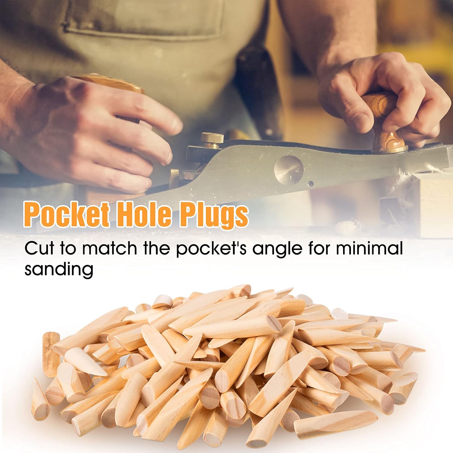 150 Pcs Solid Wood Pocket Hole Plugs for Screw Holes 3/8 Inch Wood Dowels Pine Hardwood Plugs Filler for Pocket Hole